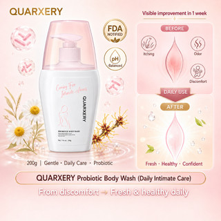 Quarxery Probiotic Intimate Feminine Wash pH Balanced Feminine Wash Cleanser 200g Clean Soothe Remove Odor Brightening Soothing Comfort
