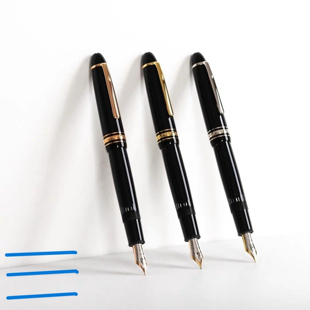 Black Piston Fountain Pen Taipan 146 Ink Pen Good Gift (สไตล์คลาสสิก)