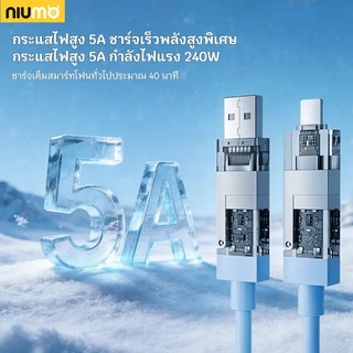 NIUMO-X3-ชาร์จไวพิเศษ 240W 4-in-1สายซิลิโคนเหลว + เคสใส + ไฟหายใจพร้อมอโรม่า｜สายเดียวใช้ได้ทุกอุปกรณ์｜ระบบป้องกันอัจฉริยะถนอมแบต｜รองรับ CarPlay + CarLife