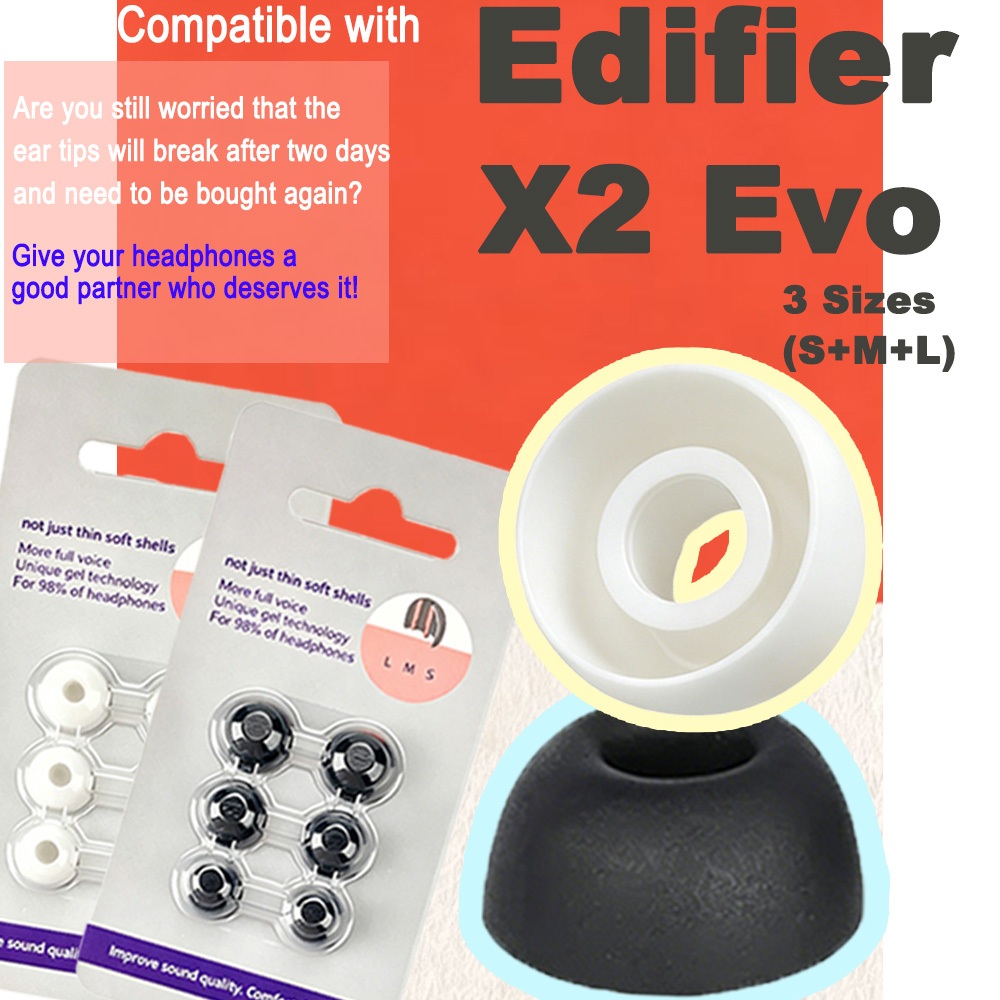 สําหรับเคล็ดลับหูซิลิโคนอ่อนนุ่ม Edifier X2 Evo S/M/L