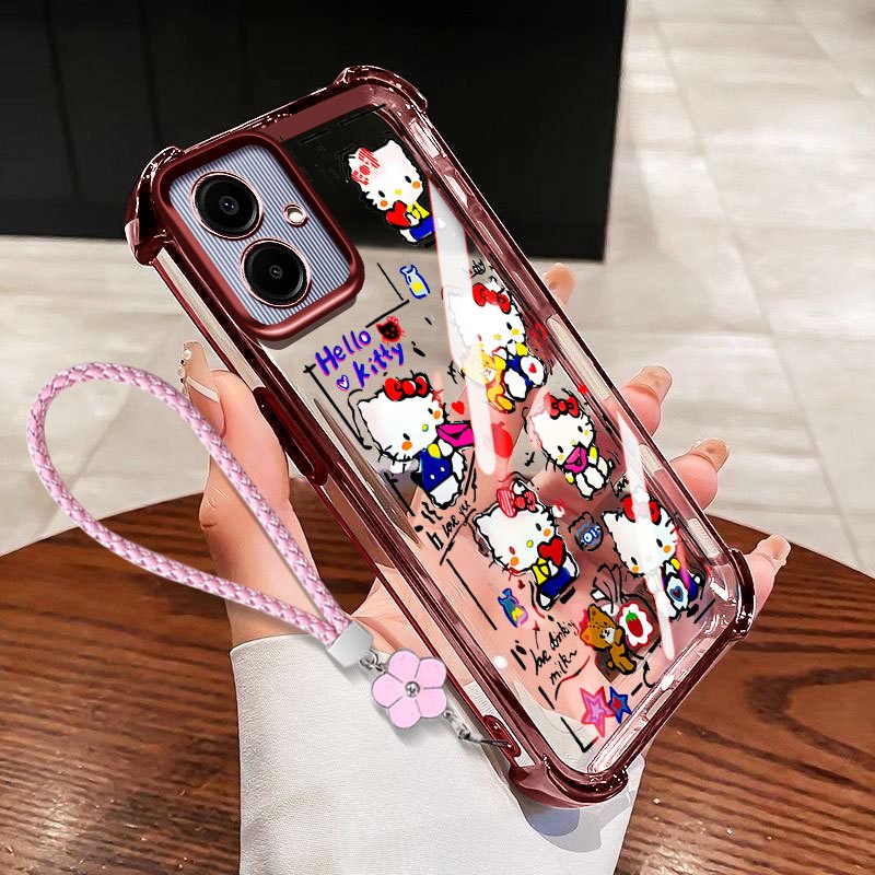 SAMSUNG YBDเคสโทรศัพท์สําหรับSamsung Galaxy A07 M07 F07 A06 A03 Core A04 A05 A04E F04 M04 A042F M05 F05 A032Fสี่มุมถุงลมนิรภัยบัฟเฟอร์ออกแบบน่ารักการ์ตูนแมวสีฟ้า
