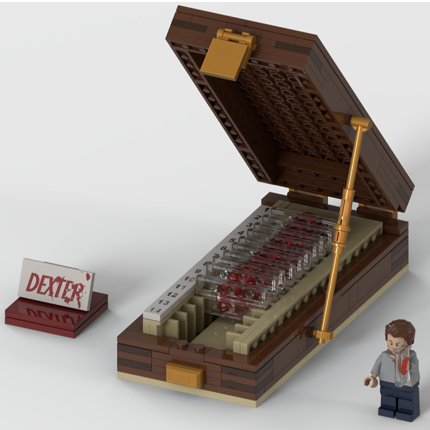 Dexter Morgan Blood Slide Box MOC building block Set –Killer Trophy Case, Forensic Blood Slides Collection,TV Show Replica Display, Custom Brick Model, Dark Art Collector Gift Idea