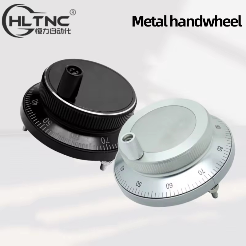 HLTNC โลหะ Manual Pulse Generator 61 มม.Handwheel 100PPR CNC MPG จี้โรตารี Encoder 5V 24V 4/6 แกนสําหรับเครื่องกลึงแกะสลัก CNC