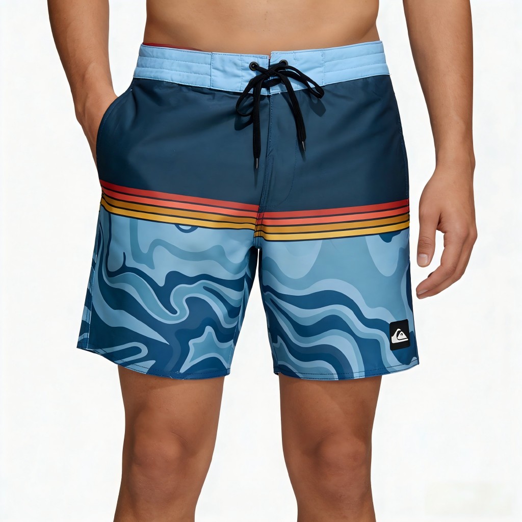 Board Shorts กางเกงชายหาดขาสั้นผู้ชาย Surf Shorts 2 Pockets Lenght 17 A30041