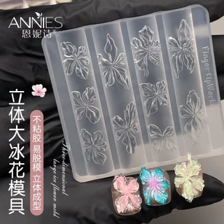 ANNIES อุปกรณ์ทําเล็บแม่พิมพ์ซิลิโคน Crow Heart Cross โบว์น่ารัก