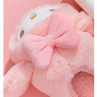 Melody ผู้ใหญ่และเด็ก Warm น่ารักการ์ตูน Plush รองเท้าแตะนุ่มในร่ม Anti slip ชั้นห้องนอนฤดูหนาวรองเท้า
