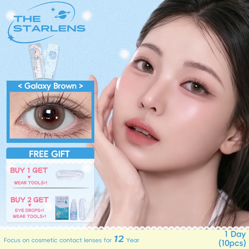 starlens คอนแทคเลนส์รายวัน 10 ชิ้น สีน้ําตาล/ดํา Grade0.0-8.0 DIA14.5 บิ๊กอาย contact lens
