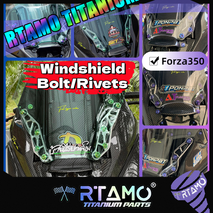 RTAMO Titanium Gr5 ขายึดเคี้ยว Forza 300 Forza 350 ขายึดเคี้ยว Nut(1ชุดได้14ตัว)