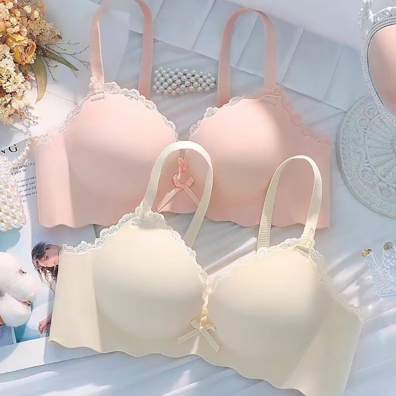 [สินค้ามีพร้อมส่ง] ผู้หญิงไร้สายลูกไม้ Bra Comfort Seamless Push Up Bra ชุดชั้นในเบาะนุ่มสวมใส่ทุกวัน Intimates ชุดชั้นใน