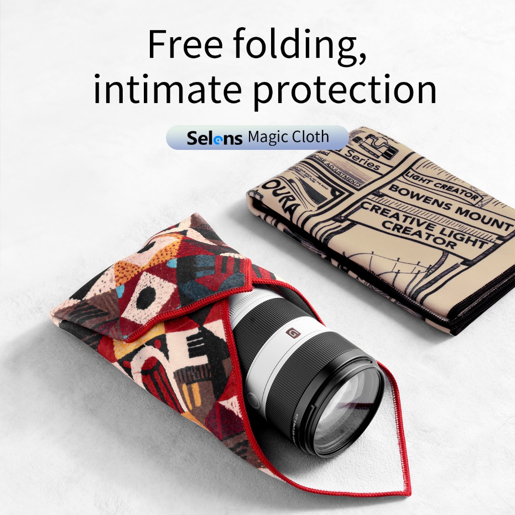 Selens เคสกล้อง 35-50 ซม. ป้องกันแบบมีกาวในตัว Magic กระเป๋าเก็บผ้าสําหรับเลนส์ DSLR โทรศัพท์