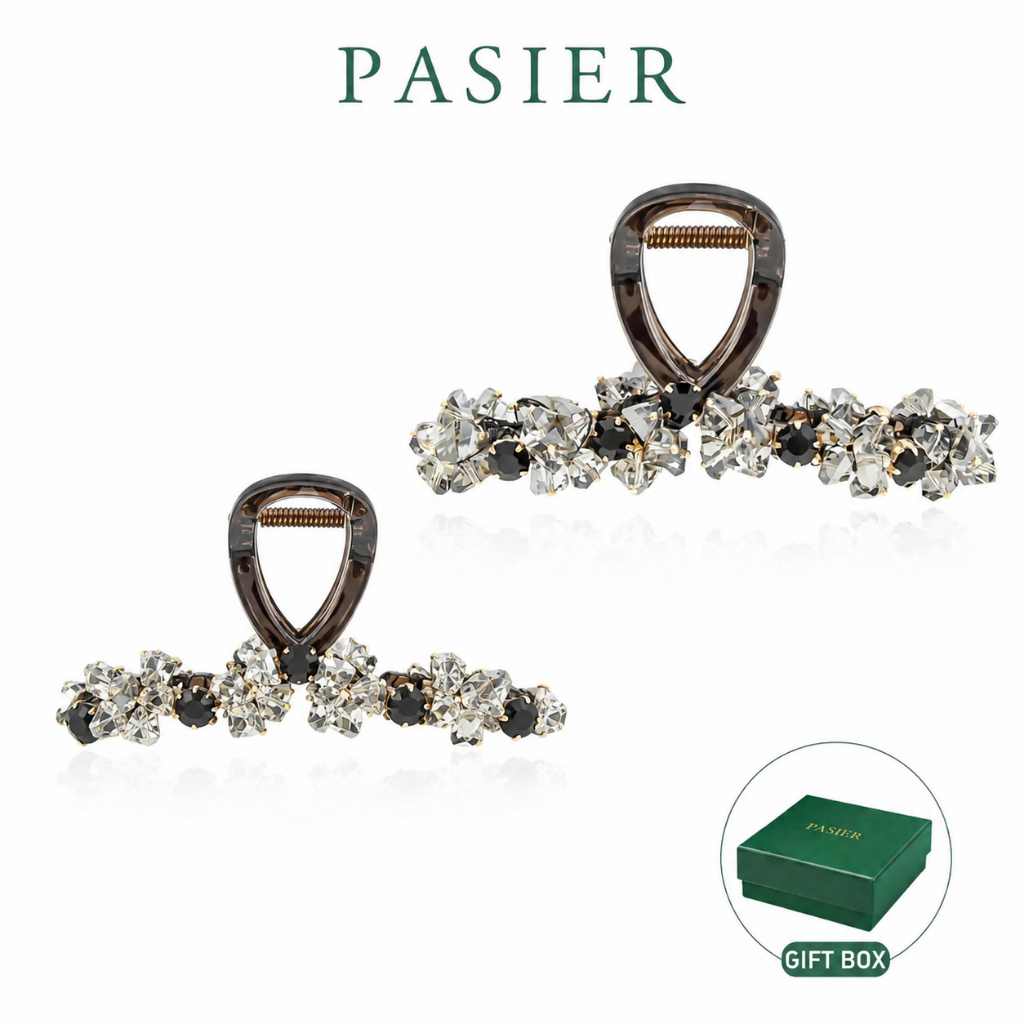 PASIER Sparkle Shard ผม Claw คลิปผู้หญิงหลายขนาดทุกวัน Bun จัดแต่งทรงผมอุปกรณ์เสริมผมของขวัญกล่อง NN088-N