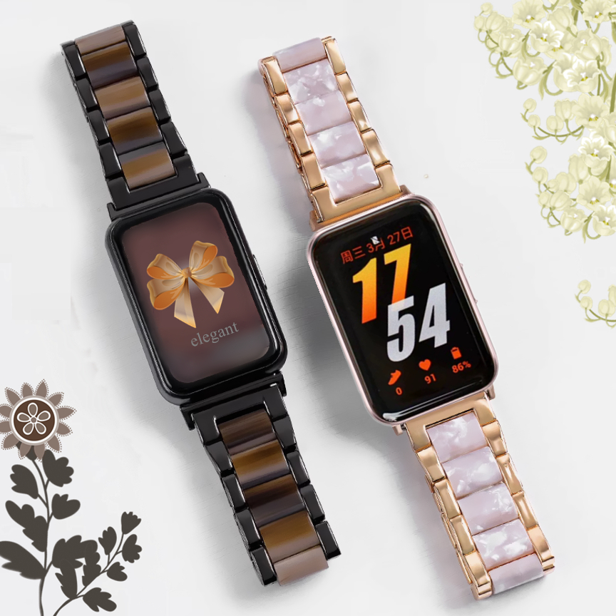 Luxurious Resin Strap For สาย Samsung Galaxy Fit 3 Strap Replacement Galaxy Fit 3 Watchband For Gala
