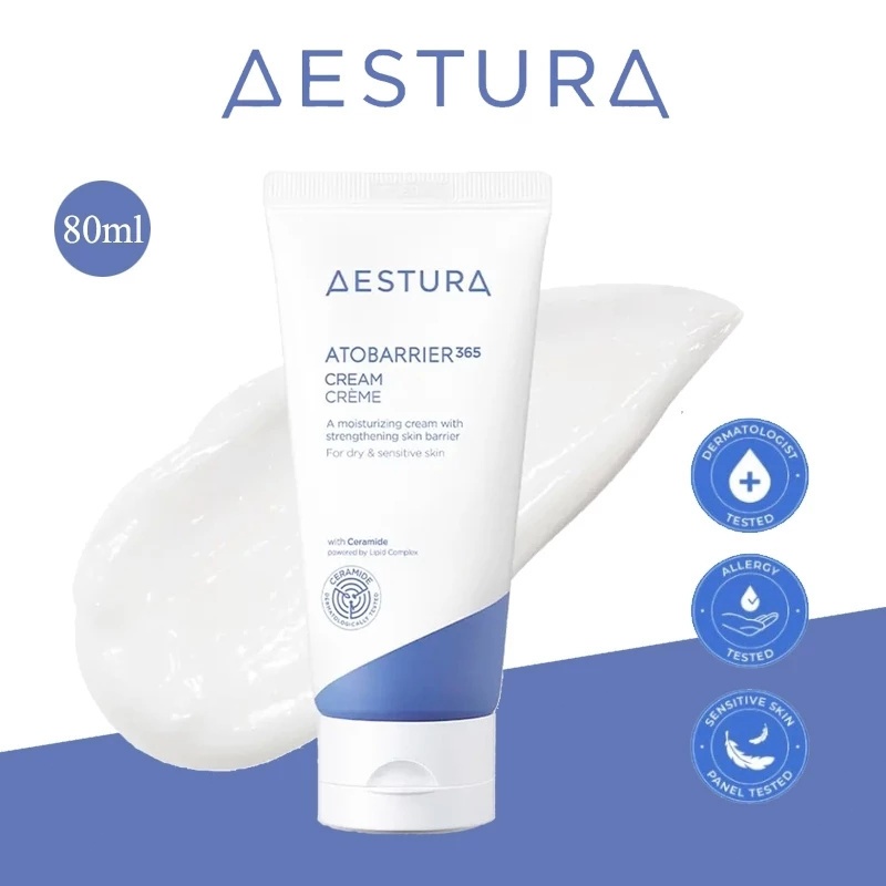 AESTURA Atobarrier Cream 80ml ครีมบำรุงผิวแห้งแพ้ง่าย ปกป้องผิวให้ชุ่มชื้นยาวนาน