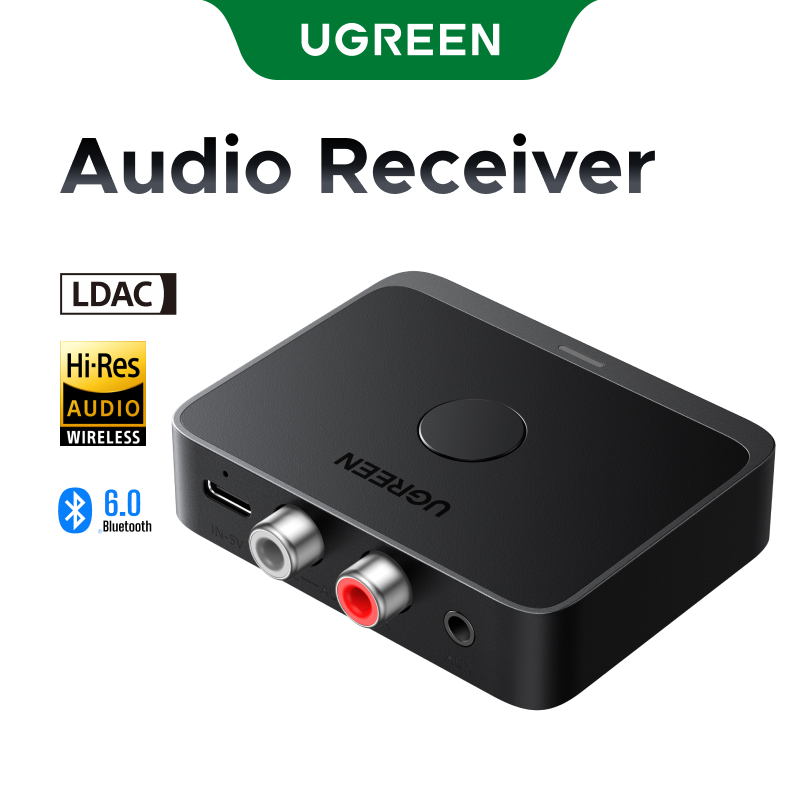 UGREEN Mini Hi-Fi LADC Bluetooth 6.0 ตัวรับสัญญาณบลูทูธอะแดปเตอร์เสียงสําหรับรถยนต์วิทยุเครื่องขยายเสียงชุดหูฟังลําโพง