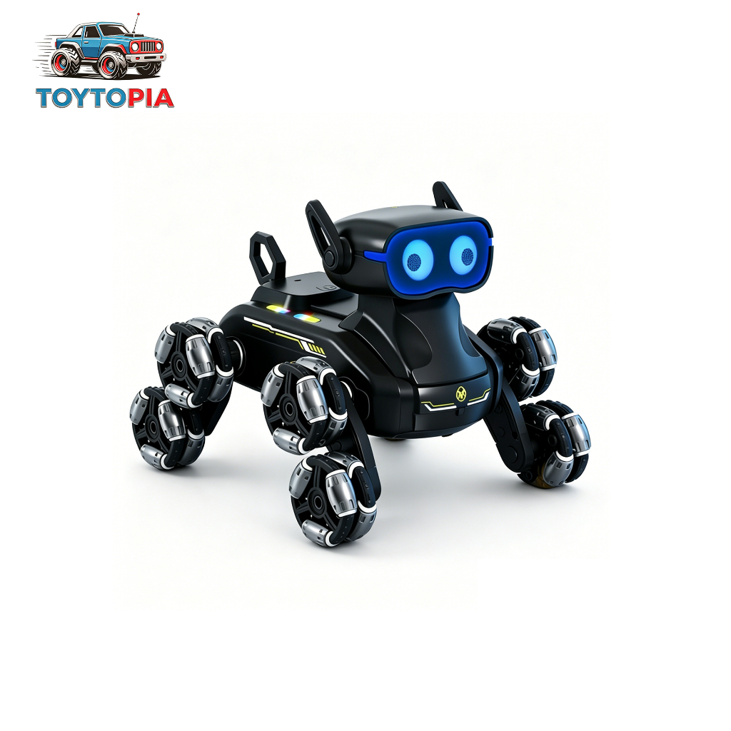 TOYTOPIA หุ่นยนต์สุนัขอัจฉริยะ 8 ล้อ 2.4G วิทยุควบคุมหุ่นยนต์สุนัขอัจฉริยะของเล่นเด็กยอดนิยม