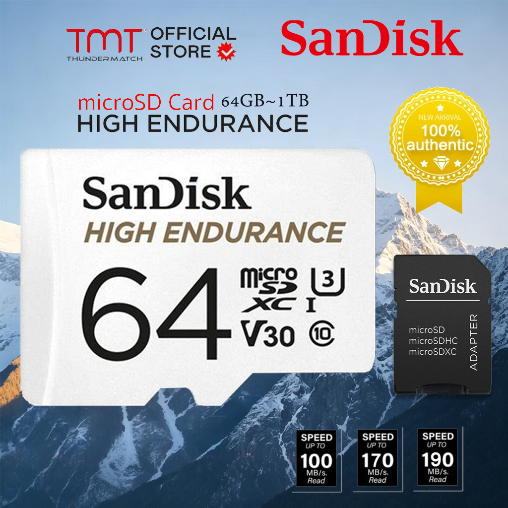 S­A­N­D­I­S­K High Endurance แซนดิสก์ บัตรแพลตตินัมความทนทานสูง (64GB/128GB/256GB/512GB) [100/40MB/s] เมมโมรี่การ์ด กล้