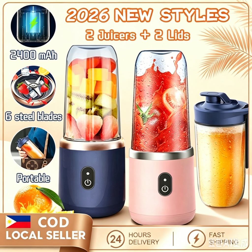 【รับประกัน50ปี】ผลไม้คั้นน้ำผลไม้ เครื่องปั่นแบบพกพา Juicer ยูเอสบี ปั่นน้ําแข็งได้ เครื่องปั่นน้ำผลไม้ชาร์จไฟ