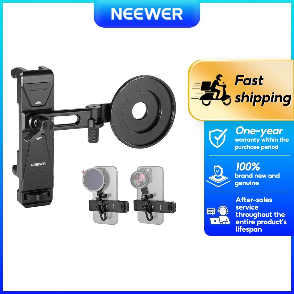 NEEWER PA047 Pro Universal โทรศัพท์เลนส์ Clamp 17 มม.-37 มม./58 มม.อะแดปเตอร์กรอง