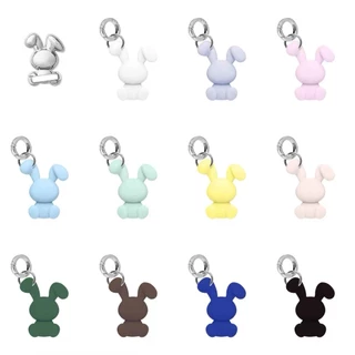 Street Wear Same Style Silicone Rabbit Key Ring Buckle All-Match Metal Chain Hook Phone Case Pendant Charm