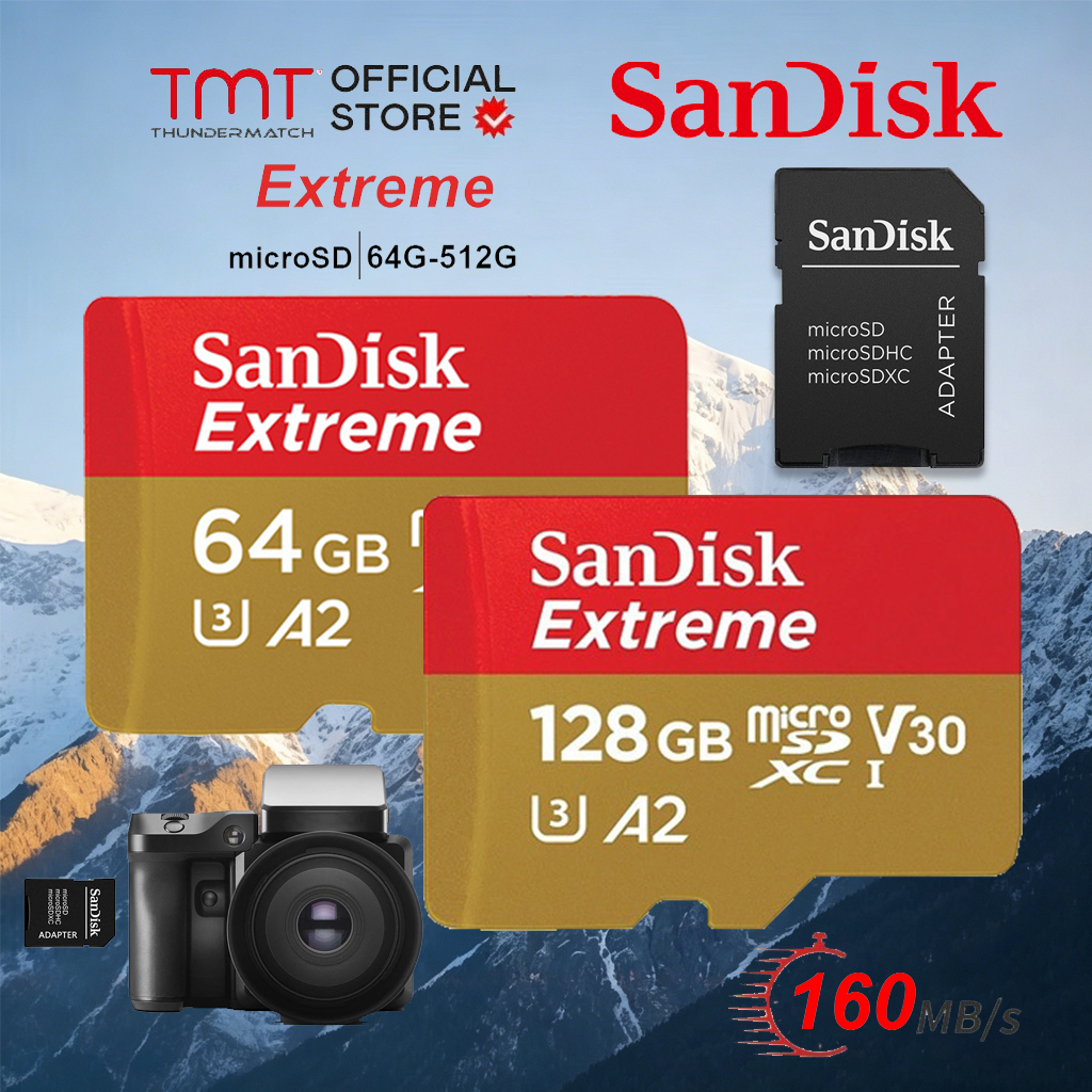 SanDisk Extreme microSDXC Card V30 U3 A2 64GB (SDSQXAH-064G-GN6GN) Gaming /Gopro ประกัน Lifetime