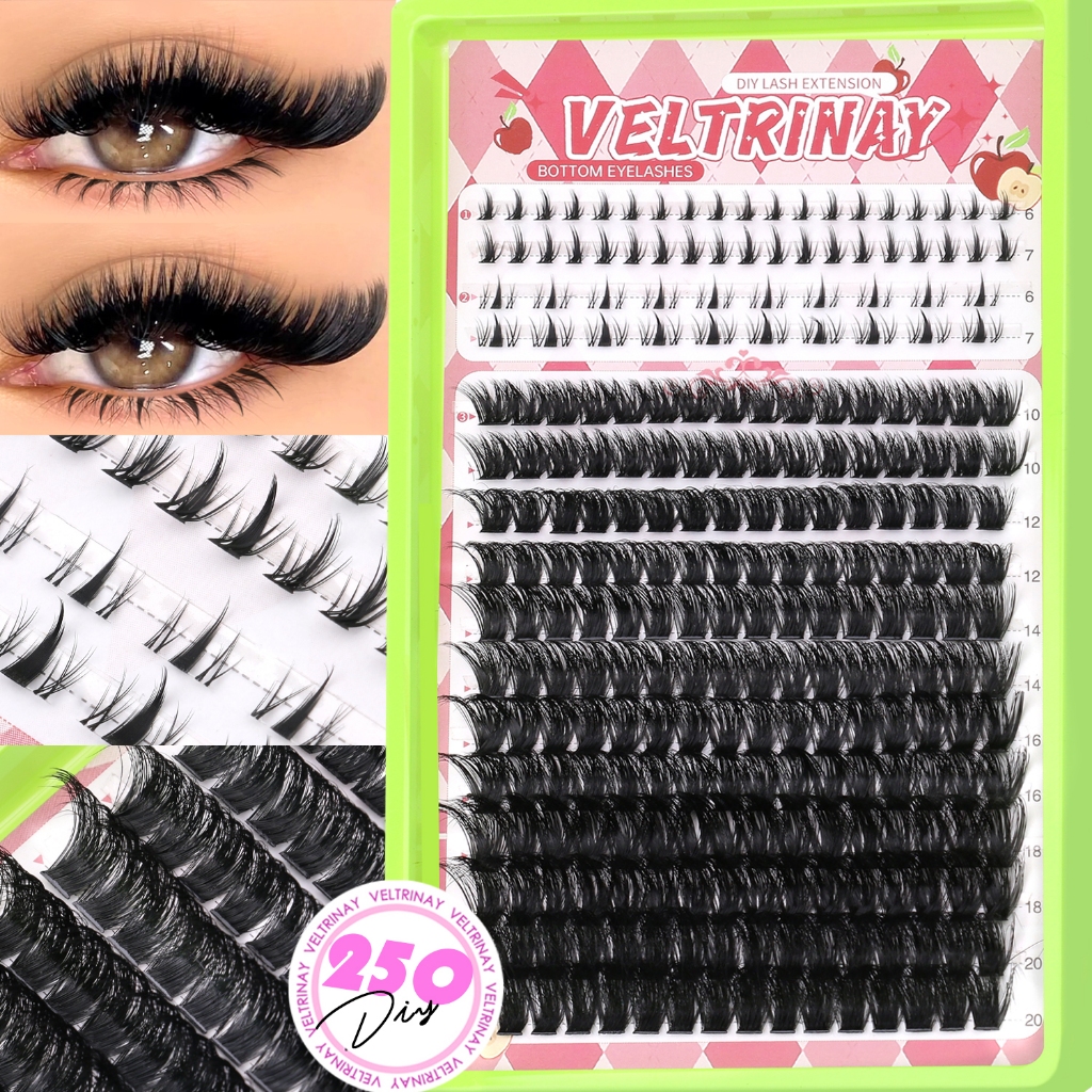 GROINNEYA Clusters Wispy Eyelash D Volume Cluster Eyelash Lower Lashes Extensions DIY Cluster Extensions