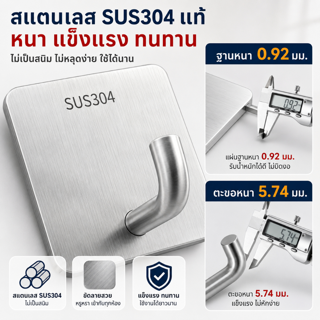 สดที่สุด สแตนเลส ของพวกเขา304 ตะขอติดผนังฟรีเจาะ, กันน้ํากันสนิม, ความจุแบริ่งที่แข็งแกร่ง, เหมาะสําหรับห้องน้ํา, กุญแจแขวนในครัว, กระ