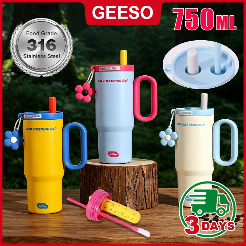 GEESO แก้วเก็บความเย็น และเก็บความร้อน 750ML จุขนาด 316 สแตน