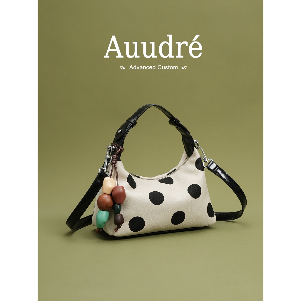 Auudre Polka Dot กระเป๋าถือหญิงทํางาน Commuter Crossbody กระเป๋าใบเล็ก