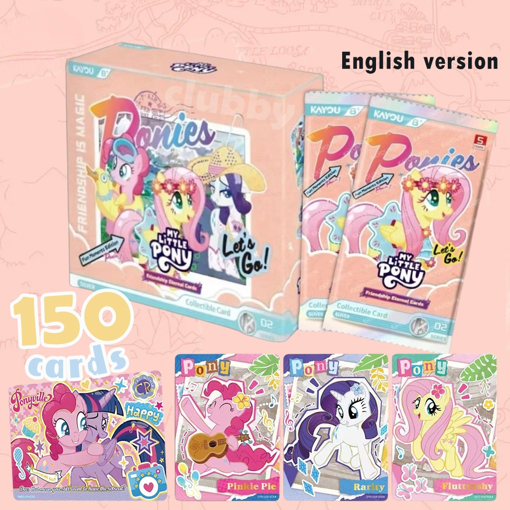 150 การ์ด My Little Pony KAYOU ภาษาอังกฤษ Edition Fun Shadows 5 หายาก UGR/UR/CR ของขวัญสําหรับเด็กผู้หญิง