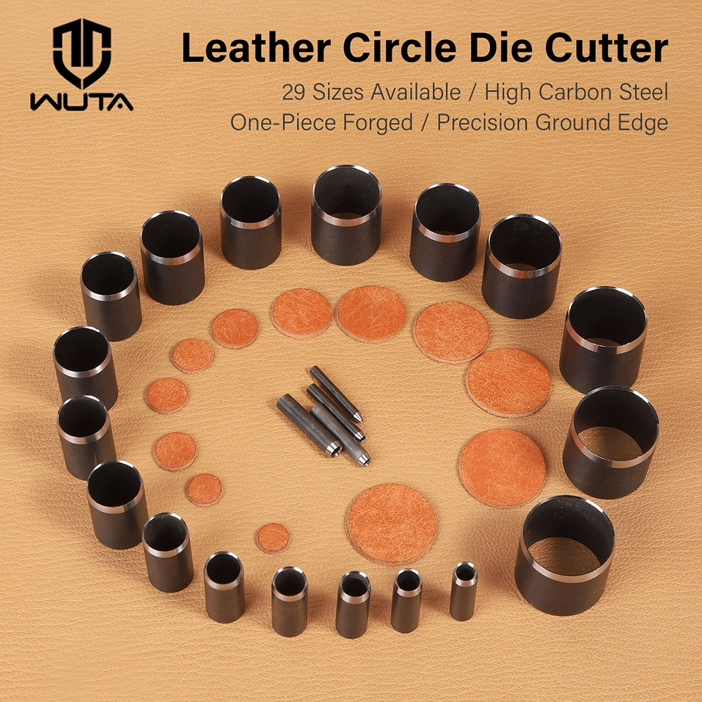 WUTA Leather Circle Die Cutter Set High Carbon Steel Round Leather Cutter Puncher Leathercraft DIY T