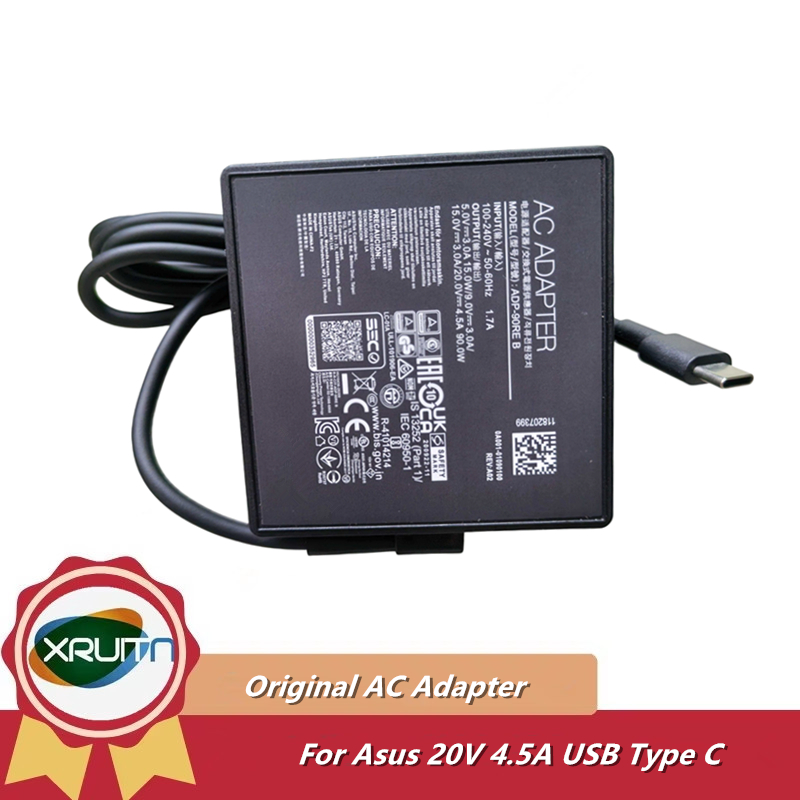 Original 20V 4.5A 90W ADP-90RE B USB-C Type-C อะแดปเตอร์ AC แล็ปท็อปสําหรับ Asus M5402RA S5402Z UX5400ZF M3402RA M3402QA UX5400ZB S5602ZA