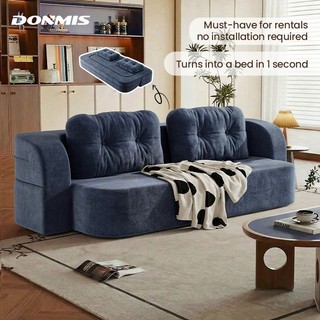 Donmis Foldable Sofa Bed 3 Seater Sofa ruang tamu Kerusi ruang tamu Widening sofa murah Minimalist sofa With 2 Free Cushions