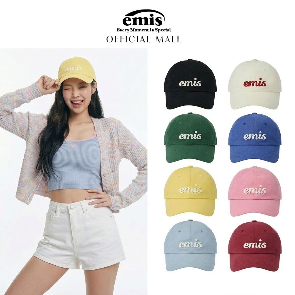 [EMIS] APPLIQUE BALL CAP 14 สี,หมวกเบสบอลเกาหลี หมวกเบสบอลอเนกประสงค์และอินเทรนด์