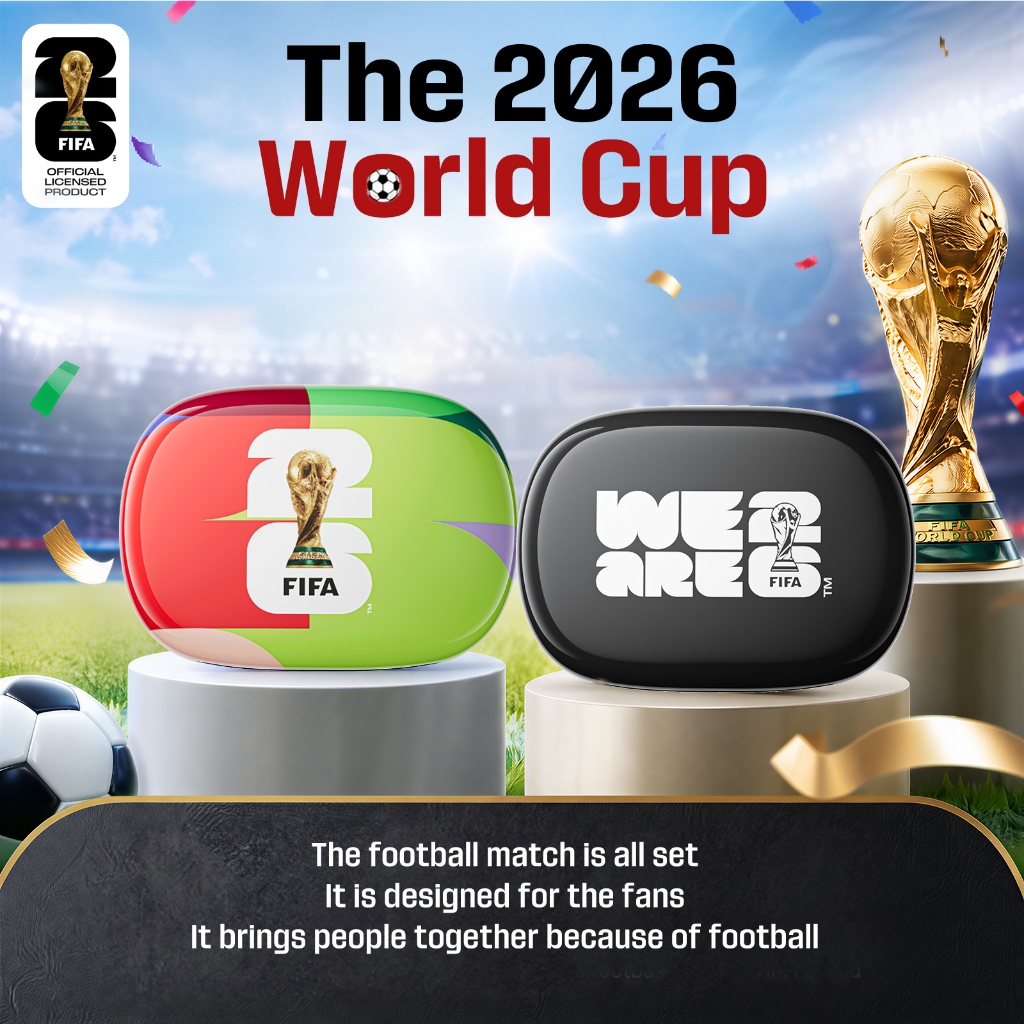 FIFA F26E06 World Cup ชุดหูฟังที่ระลึกชุดหูฟังบลูทูธตัดเสียงรบกวนคุณภาพเสียง Hi-Fi พร้อม AI การแปล I