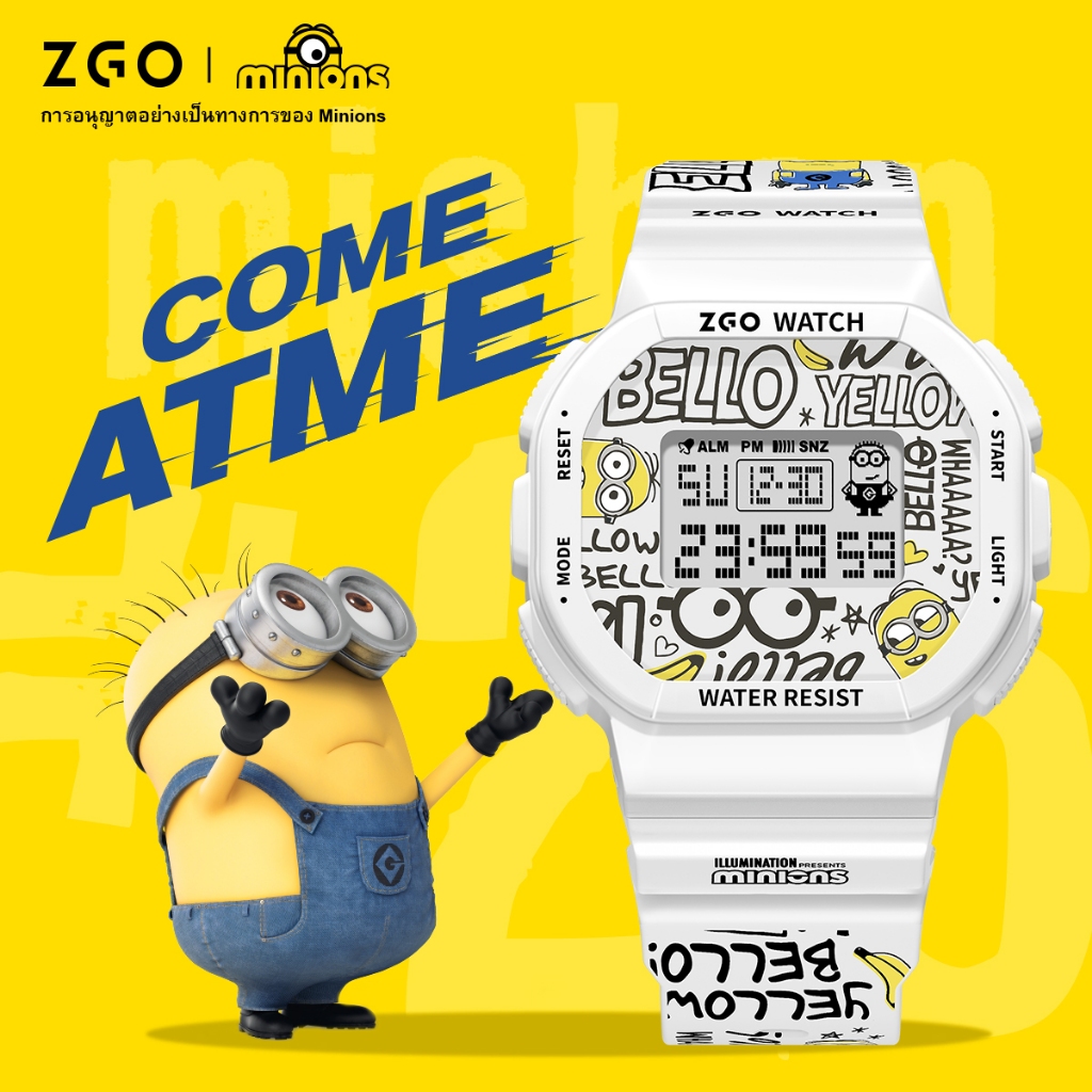 【🔥สินค้าพร้อมส่ง】ZGO x Minion นาฬิกาข้อมือเด็ก ควอตซ์ กันน้ำ ดีไซน์น่ารัก สไตล์การ์ตูน เหมาะนักเรียน นักเรียนโรงเรียน ของขวัญสุดพิเศษ 8615