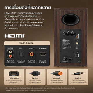 【New】Edifier R2750DB MKII ลําโพงชั้นวางหนังสือสามทางแบบ Quad-amped พร้อมเสียงสมดุลและการเชื่อมต่ออเนกประสงค์, กําลังขับรวม 144W RMS, Bluetooth 6.0, เสียงความละเอียดสูง, พอร์ต Sub Out
