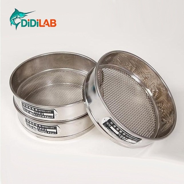 DiDiLAB 20 ซม. 4 80 200 350 500 กรองตาข่ายแป้ง ตะแกรงเจาะสองชั้นสแตนเลสตาข่ายมาตรฐานตัวอย่างตะแกรง