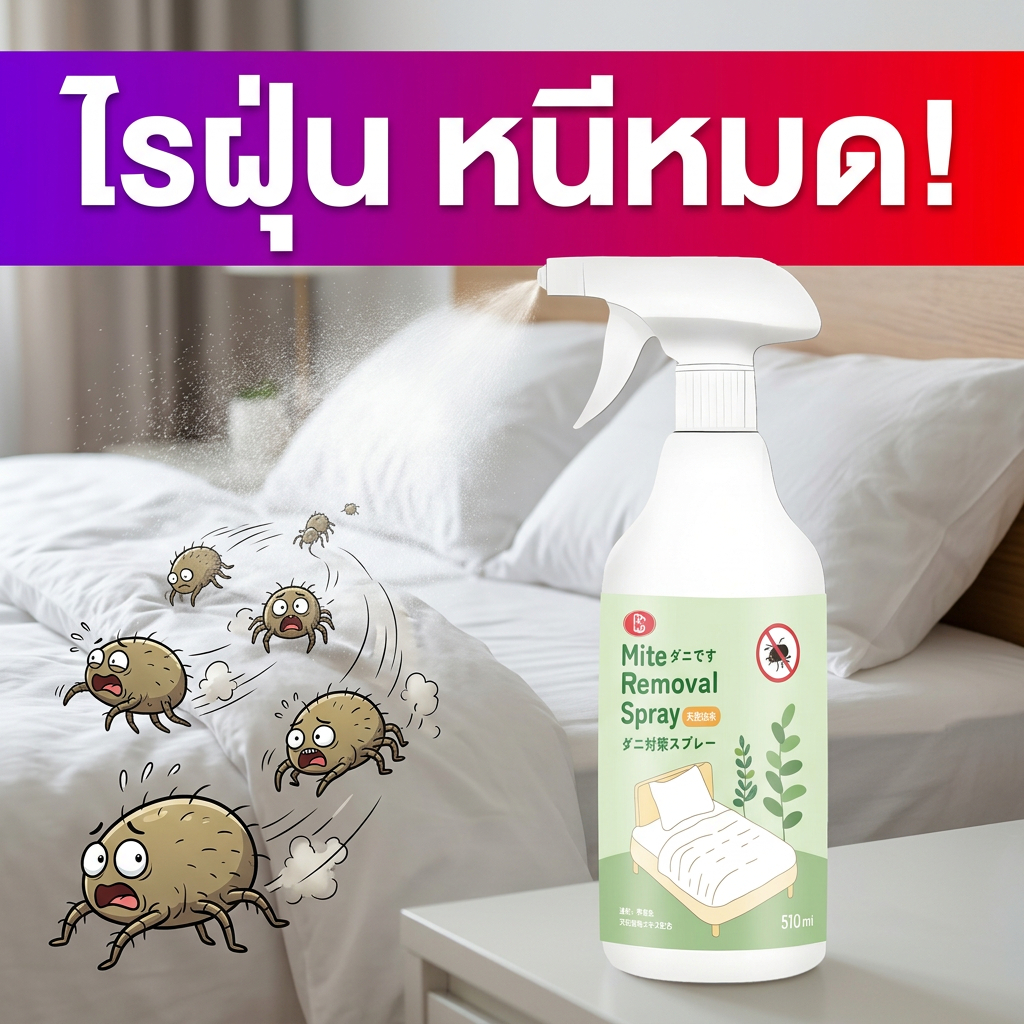 ลดราคาจำนวนจำกัด -MM-สเปรย์กำจัดไรฝุ่น ป้องกันไรฝุ่น จบปัญหาไรในขวดเดียว ผลิตภัณฑ์กำจัดไร สเปรย์ป้องกันฝุ่น