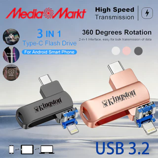 แฟลชไดรฟ์ Kingston แฟลชไดรฟ์ดิสก์ U ความเร็วสูง iPhone TypeC iP/Android(2TB 1TB )Pendrive ของแท้ความเร็วสูง 2TB แฟลชไดรฟ์สําหรับโทรศัพท์และพีซี–ความจุขนาดใหญ่เหมาะสําหรับการทํางาน
