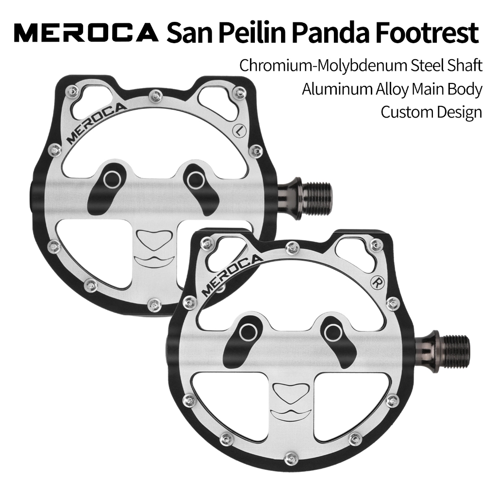MEROCA B329 สามแบริ่ง Panda สไตล์เหยียบ Anti Slip การ์ตูนแพลตฟอร์มเท้าสําหรับแผนที่ Mountain และจักรยานพับ