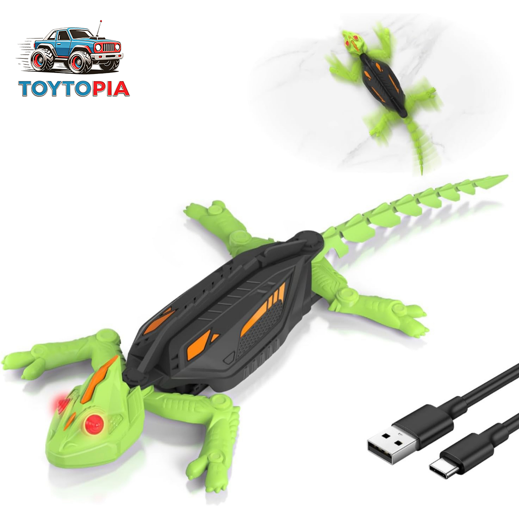 TOYTOPIA รีโมทคอนโทรล Wall Climbing Lizard RC รถสําหรับเด็กผู้ชายชาร์จหุ่นยนต์ Gecko ของเล่น LED Eyes Presente Dia das Máes Brinquedos ของขวัญวันเกิดรายการสุดท้าย