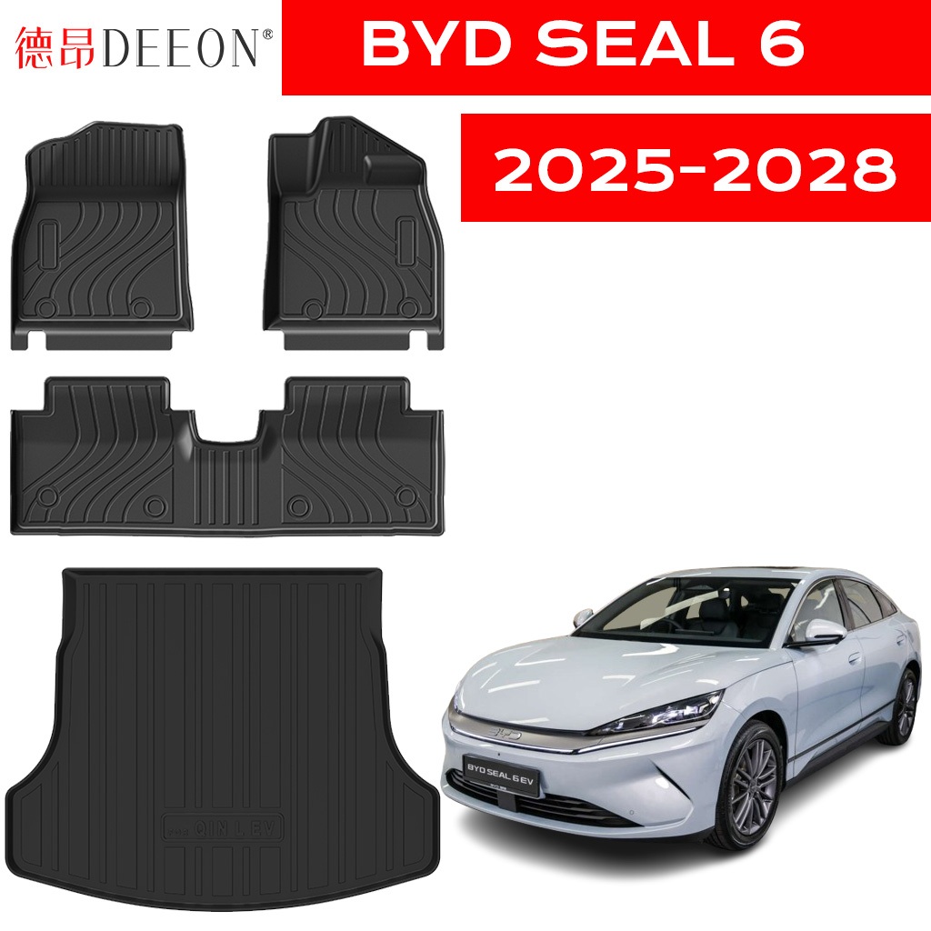 [DEEON] 2025 -2027 BYD Seal 6 Seal6 EV พรมปูพื้นรถยนต์ 3D, TPE+TPV กันน้ํากันลื่น