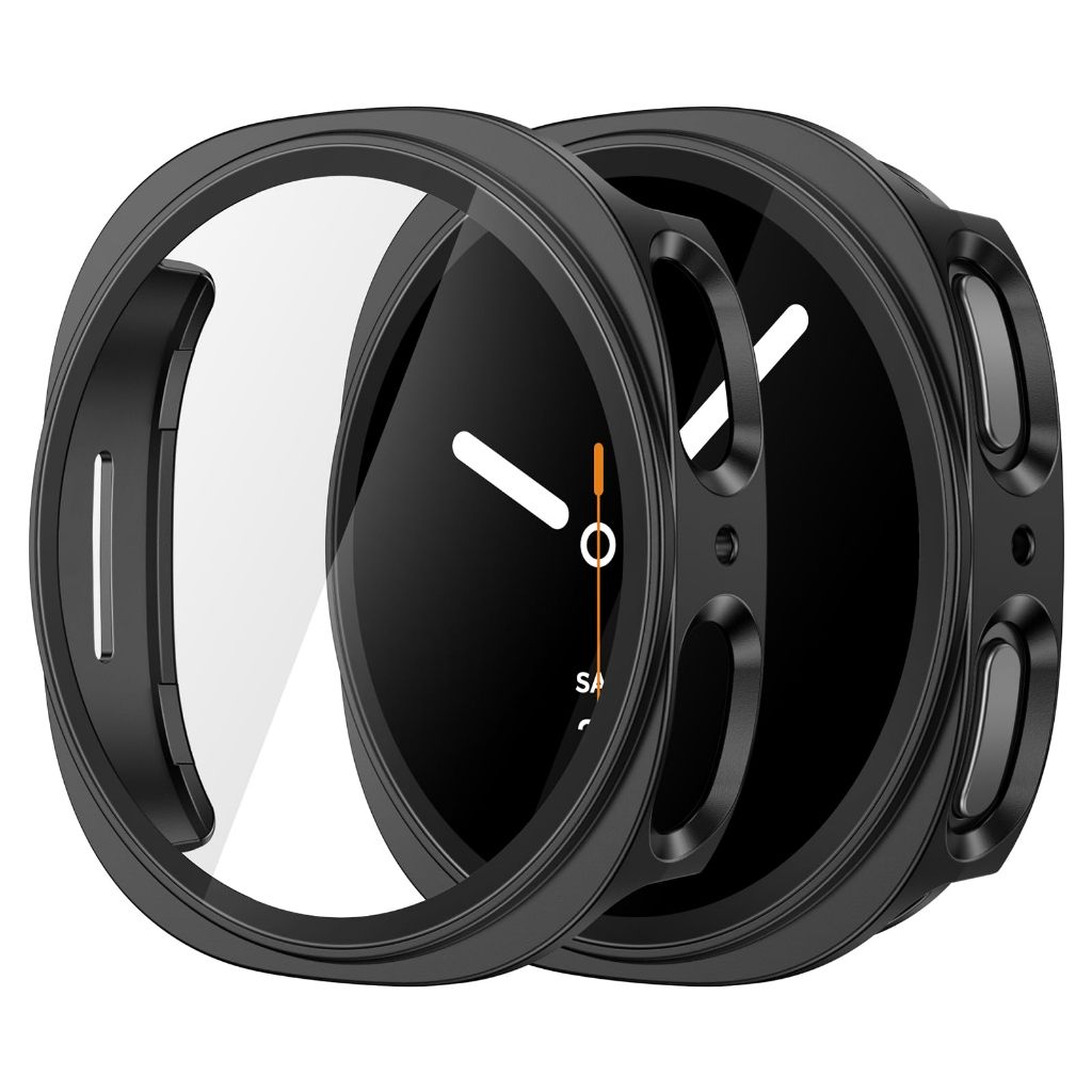 NEOMIXX Hard PC กรณีกระจกนิรภัยป้องกันหน้าจอสําหรับ Samsung Galaxy Watch 8 44 มม./40 มม., โดยรวมป้องกัน Anti-Slip Scratch-Resistant สําหรับ Galaxy Watch 8