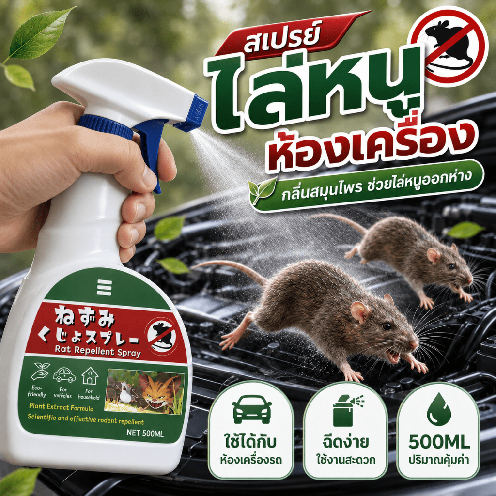 UL สเปร์ไล่หนู กลิ่นหนูไม่โผล่ ยาฉีดหนู