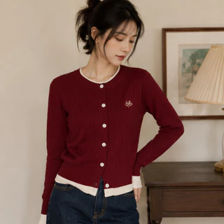🔥【Flash Sale】 Thesummernade Double Cardigan เสื้อคาร์ดิแกนไหมพรมถักเกลียว กระดุมหน้าใส่เลเยอร์สวย สไตล์เกาหลี