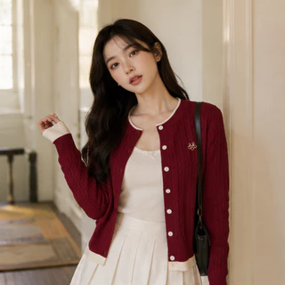 🔥【Flash Sale】 Thesummernade Double Cardigan เสื้อคาร์ดิแกนไหมพรมถักเกลียว กระดุมหน้าใส่เลเยอร์สวย สไตล์เกาหลี