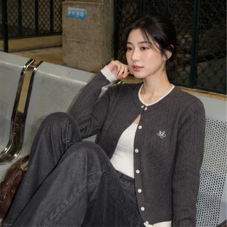 🔥【Flash Sale】 Thesummernade Double Cardigan เสื้อคาร์ดิแกนไหมพรมถักเกลียว กระดุมหน้าใส่เลเยอร์สวย สไตล์เกาหลี