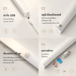 ไฟเซนเซอร์ โคมไฟ LED ไร้สาย ไฟติดผนังตรวจจับการเคลื่อนไหว มีแม่เหล็ก ติดตั้งง่าย สำหรับตู้เสื้อผ้า บันได ทางเดิน ห้องนอน A00263