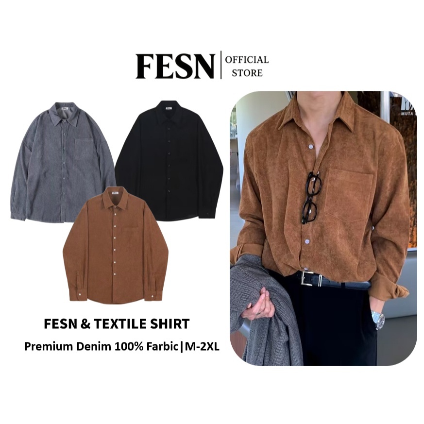 เสื้อเชิ้ตแขนยาว ผ้าลูกฟูก ระดับไฮเอนด์ สไตล์อังกฤษ แฟชั่นฤดูหนาว สําหรับผู้ชาย