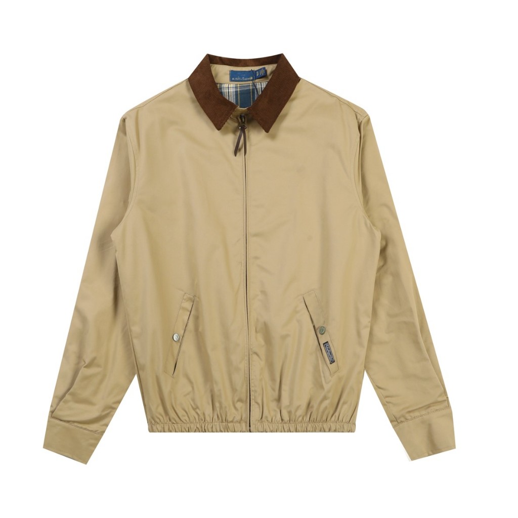 Unisex Old Money Vintage Harrington Jacket Corduroy Turn-Down Collar Casual Outerwear สําหรับผู้ชายผู้หญิง